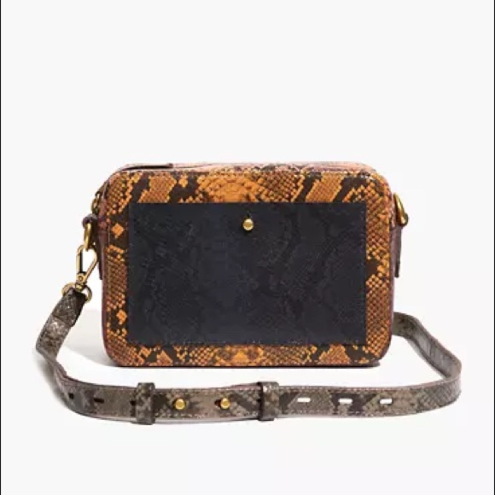 Madewell Transport Camera Bag: Colorblock Snake Embossed Edition
